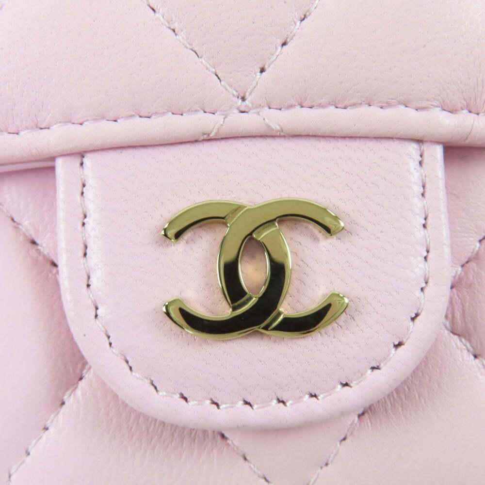 CHANEL Pink Lambskin Leather Logo Wallet - Picture 9 of 13